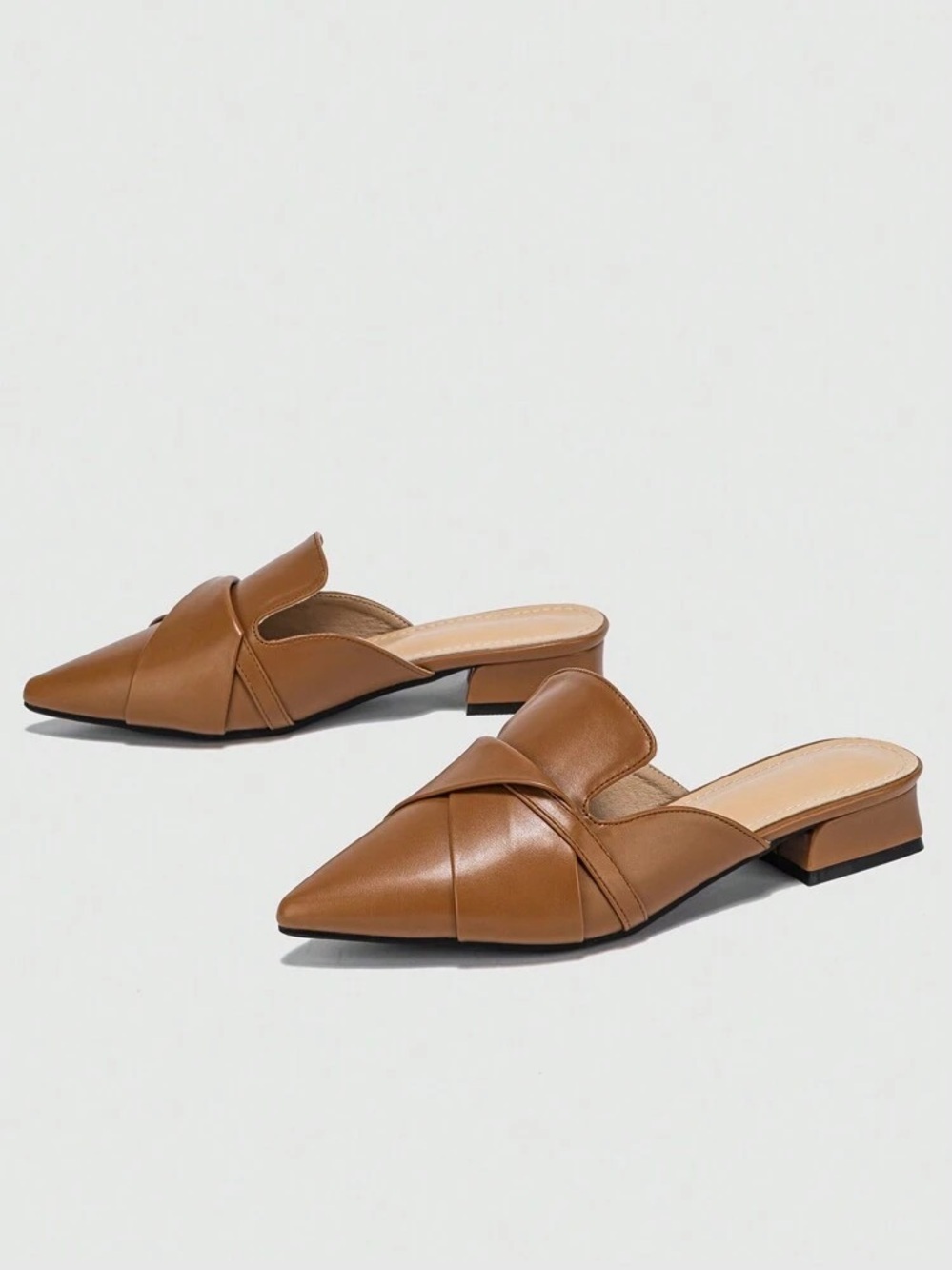 Backless slip on mule in brown